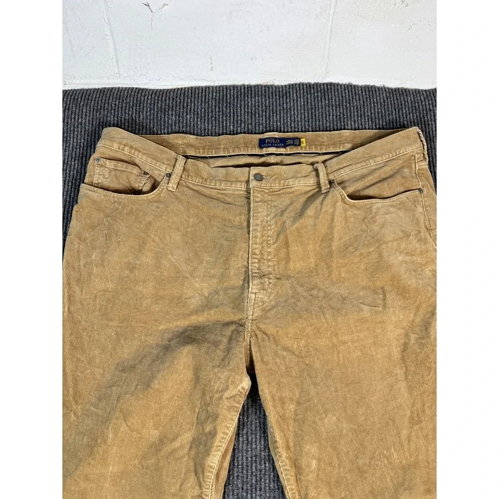 Polo Ralph Lauren Corduroy Pants Mens 46B 46x29 Tan Classic Fit Straight Leg